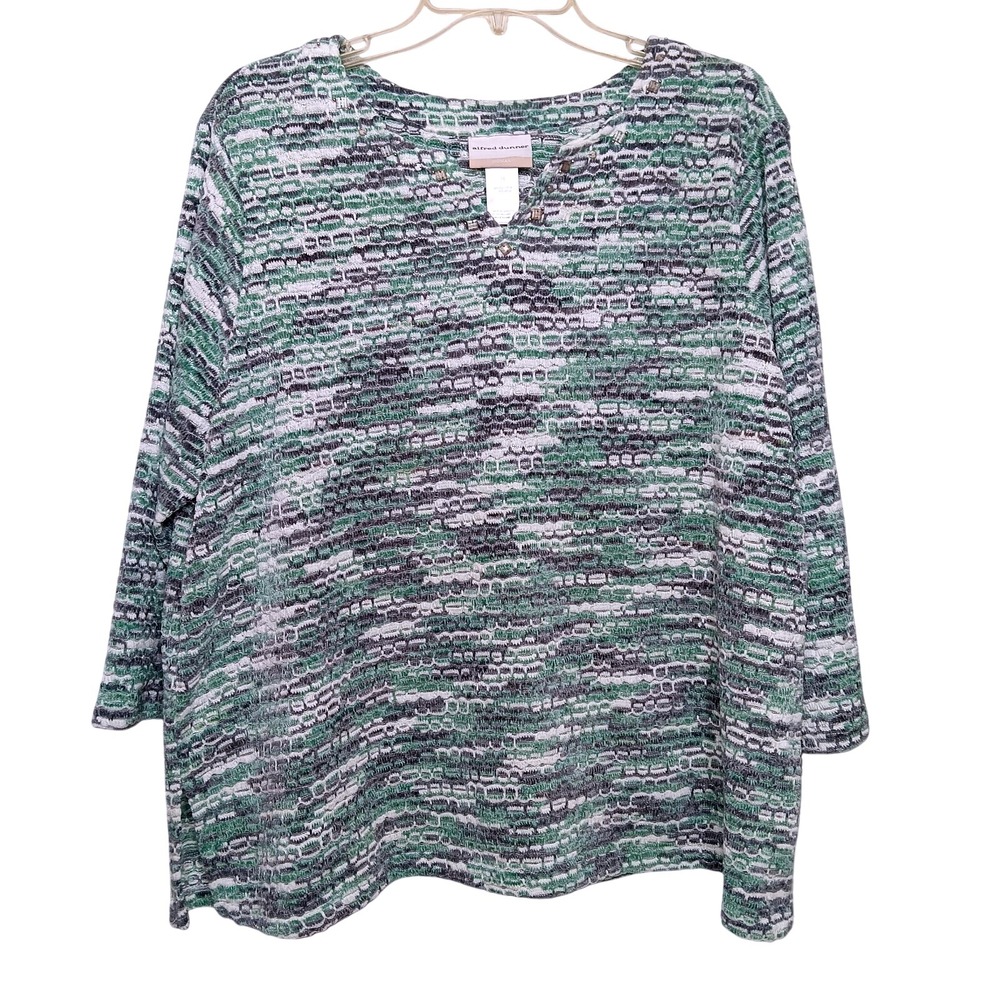 Alfred Dunner Women's Plus‎ Size 1xl Multicolor Long Sleeve Winter top
